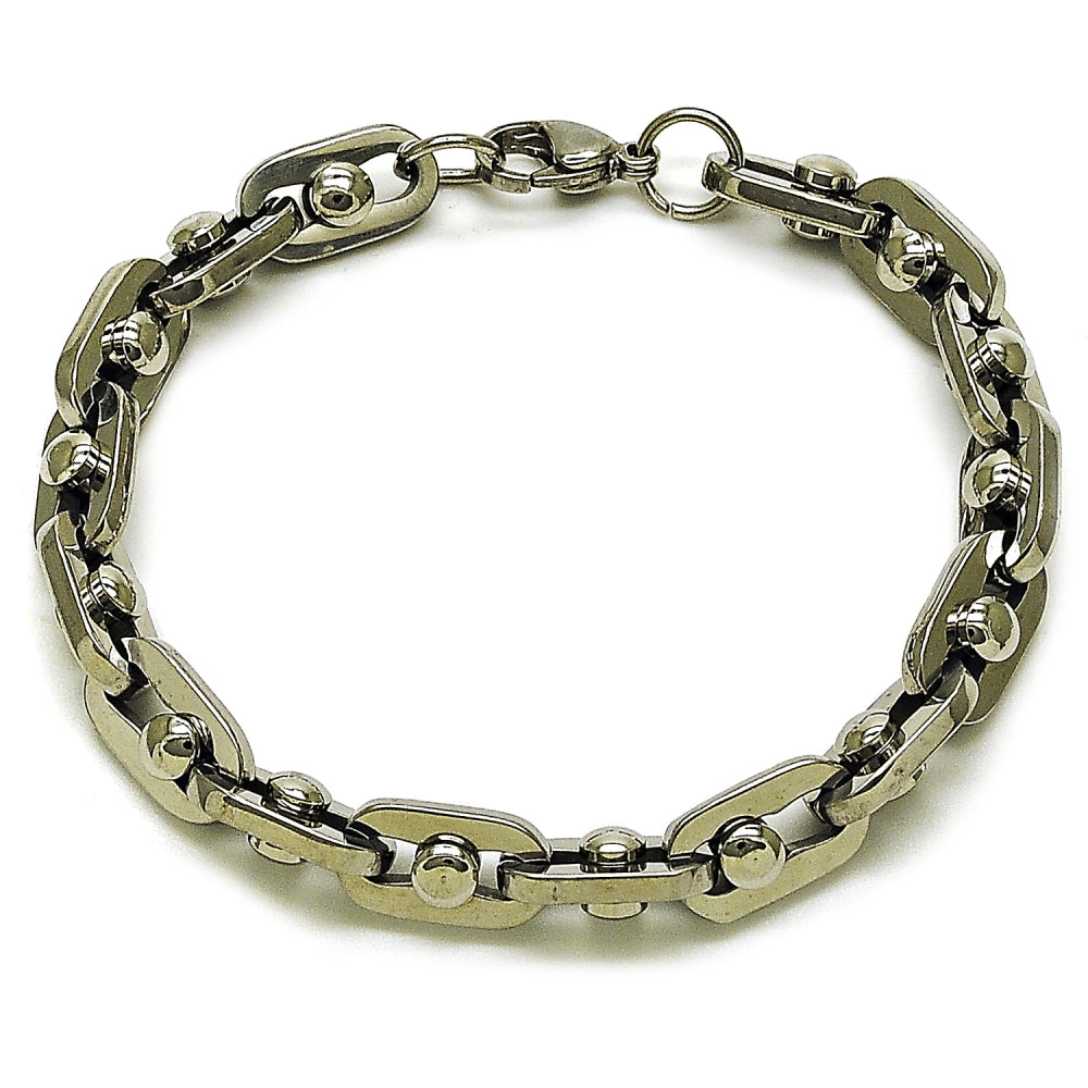 Stainless Steel Fancy Bracelet, Polished, Steel Finish