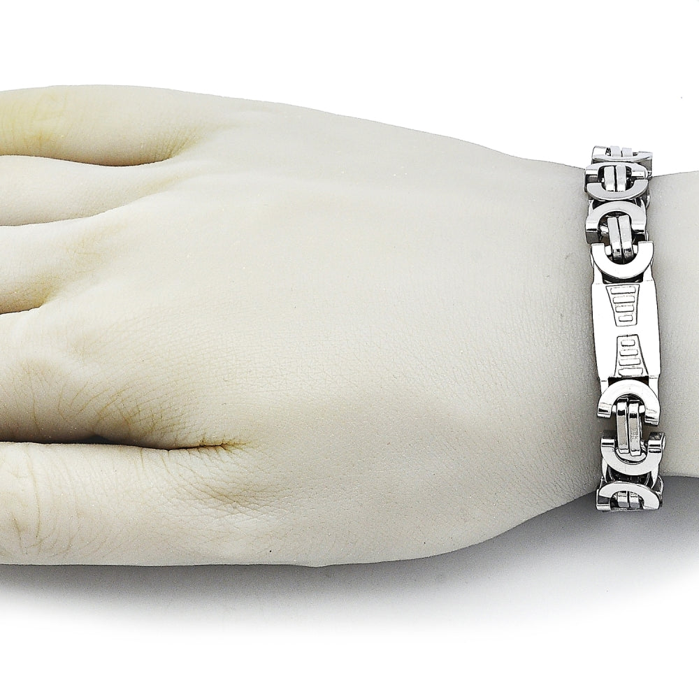 Stainless Steel Fancy Bracelet, Polished, Steel Finish