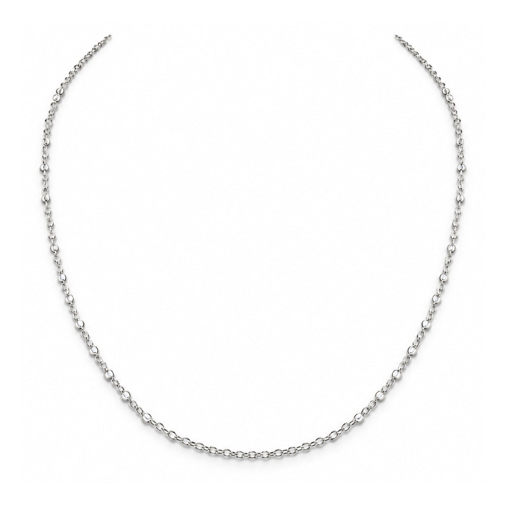 Stainless Steel Basic Necklace, Polished, Rhodium Finish