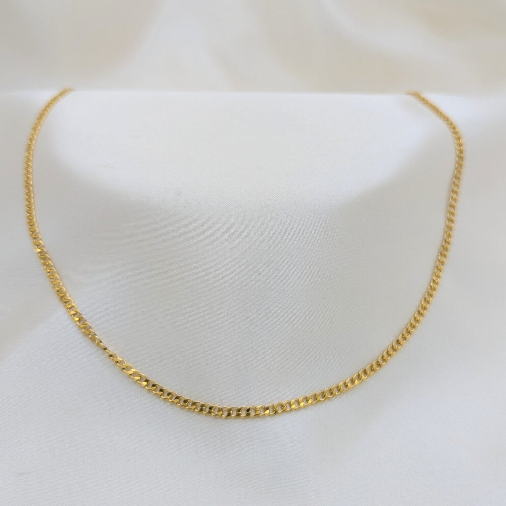 Stainless Steel Basic Necklace, Polished, Golden Finish