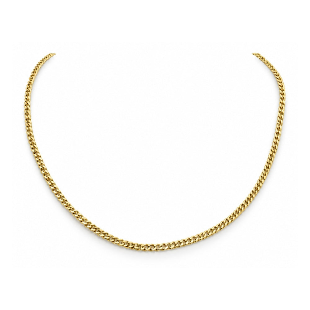 Stainless Steel Basic Necklace, Polished, Golden Finish
