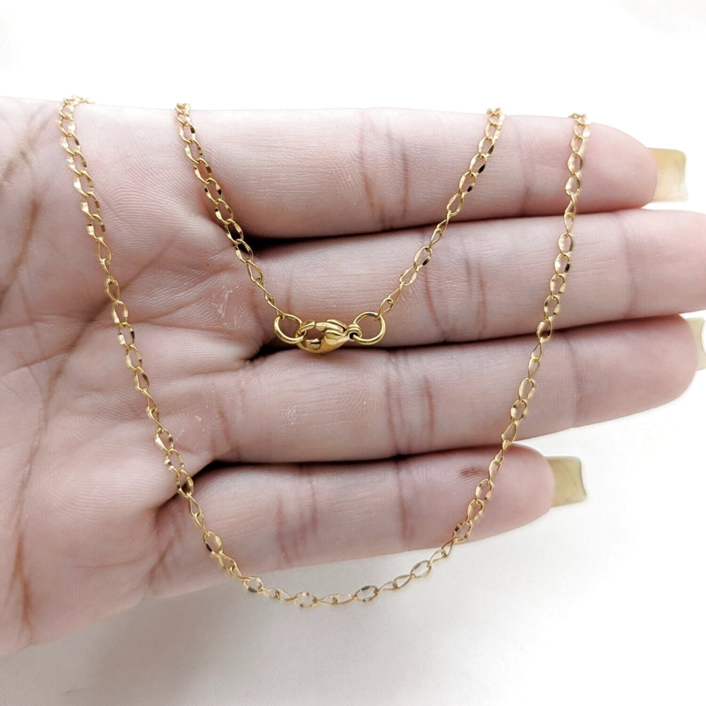 Stainless Steel Basic Necklace, Polished, Golden Finish