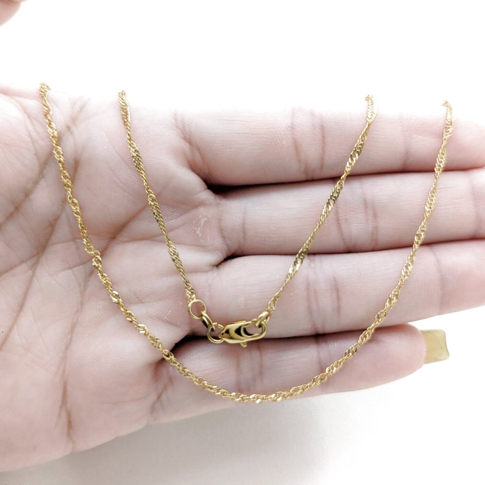 Stainless Steel Basic Necklace, Polished, Golden Finish