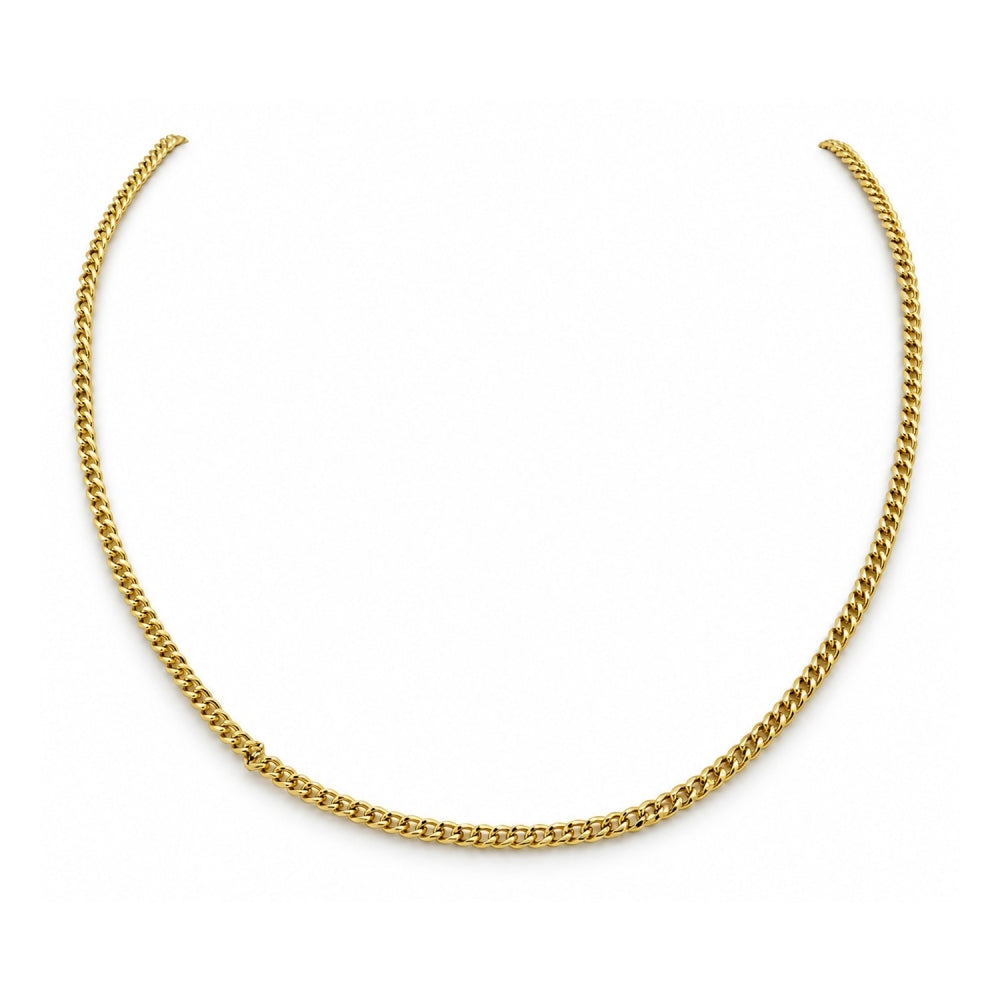 Stainless Steel Basic Necklace, Polished, Golden Finish