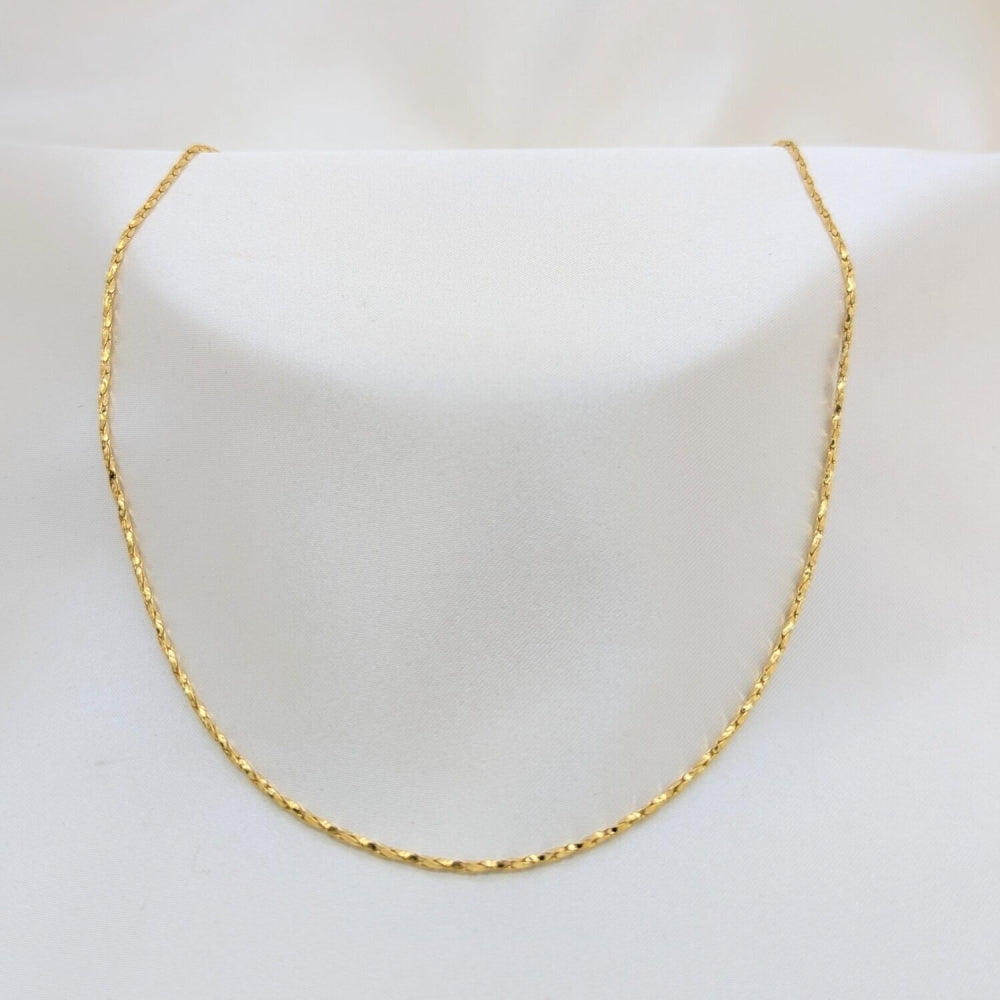 Stainless Steel Basic Necklace, Polished, Golden Finish