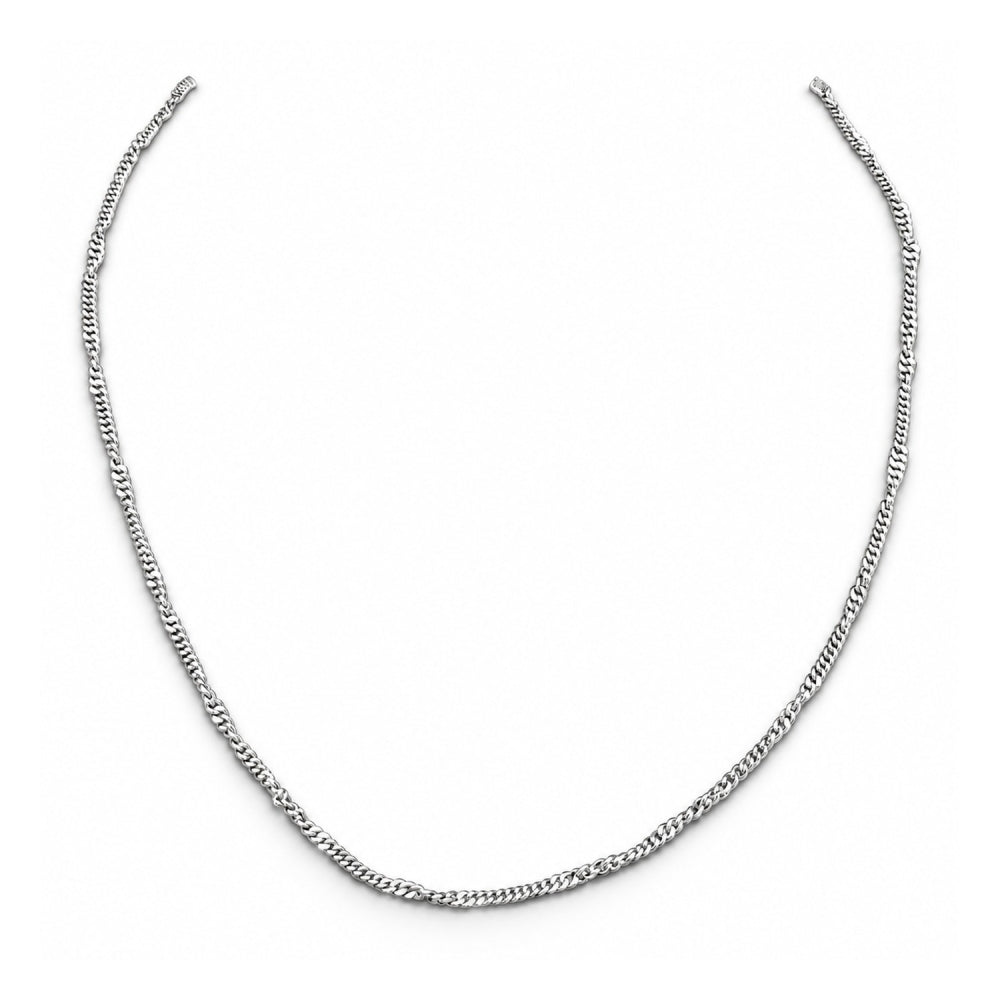 Stainless Steel Basic Necklace, Polished, Rhodium Finish
