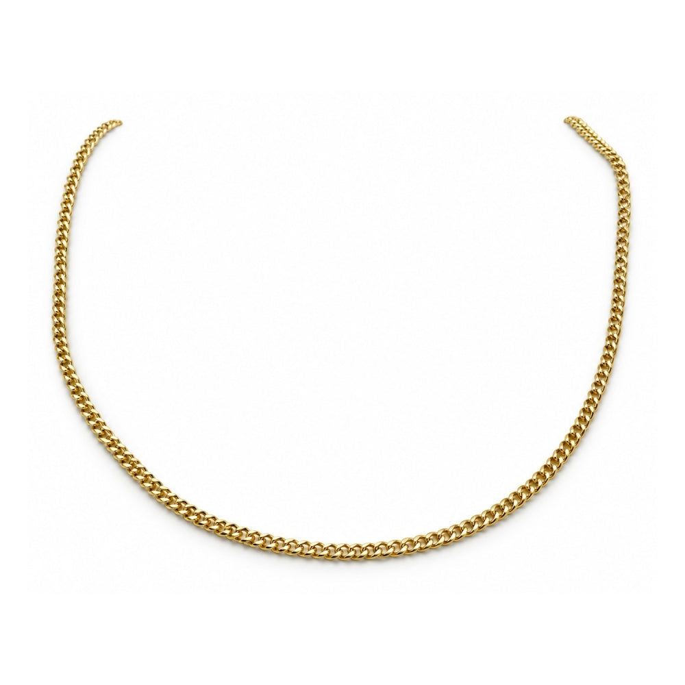 Stainless Steel Basic Necklace, Polished, Golden Finish