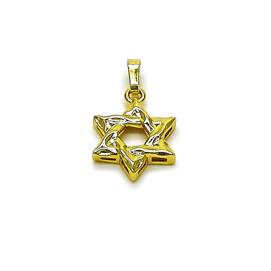 Oro Laminado Religious Pendant, Gold Filled Style Star of David Design, Polished, Golden Finish
