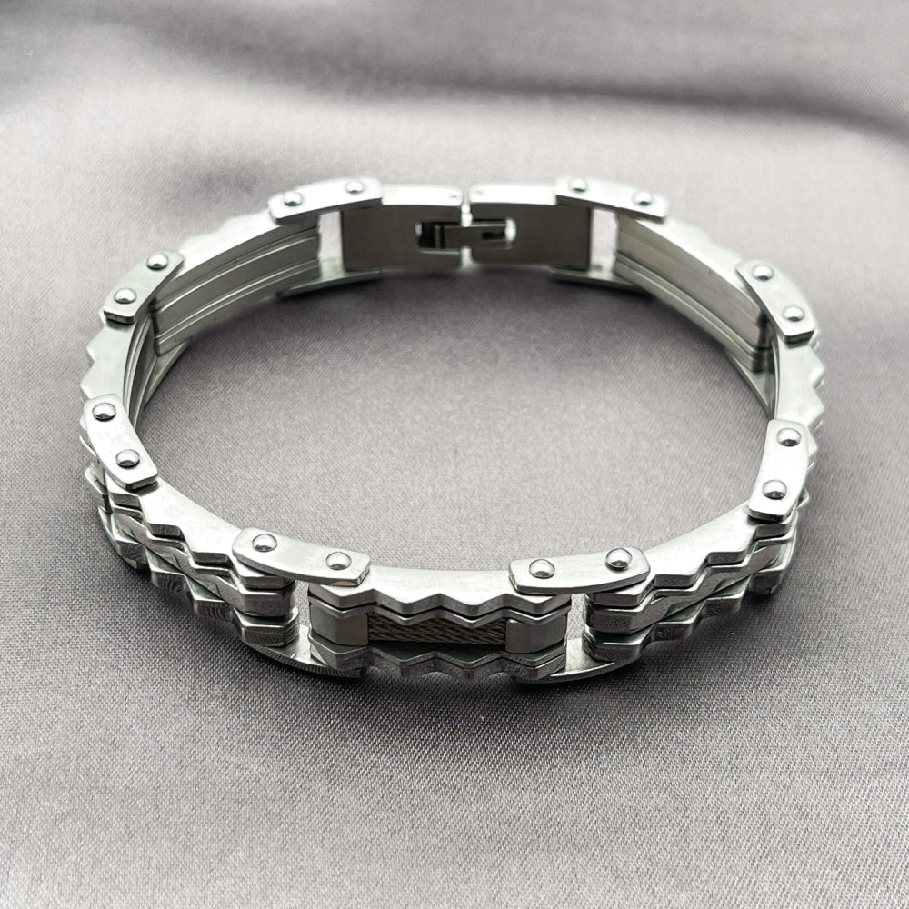 Stainless Steel Solid Bracelet, Polished, Steel Finish