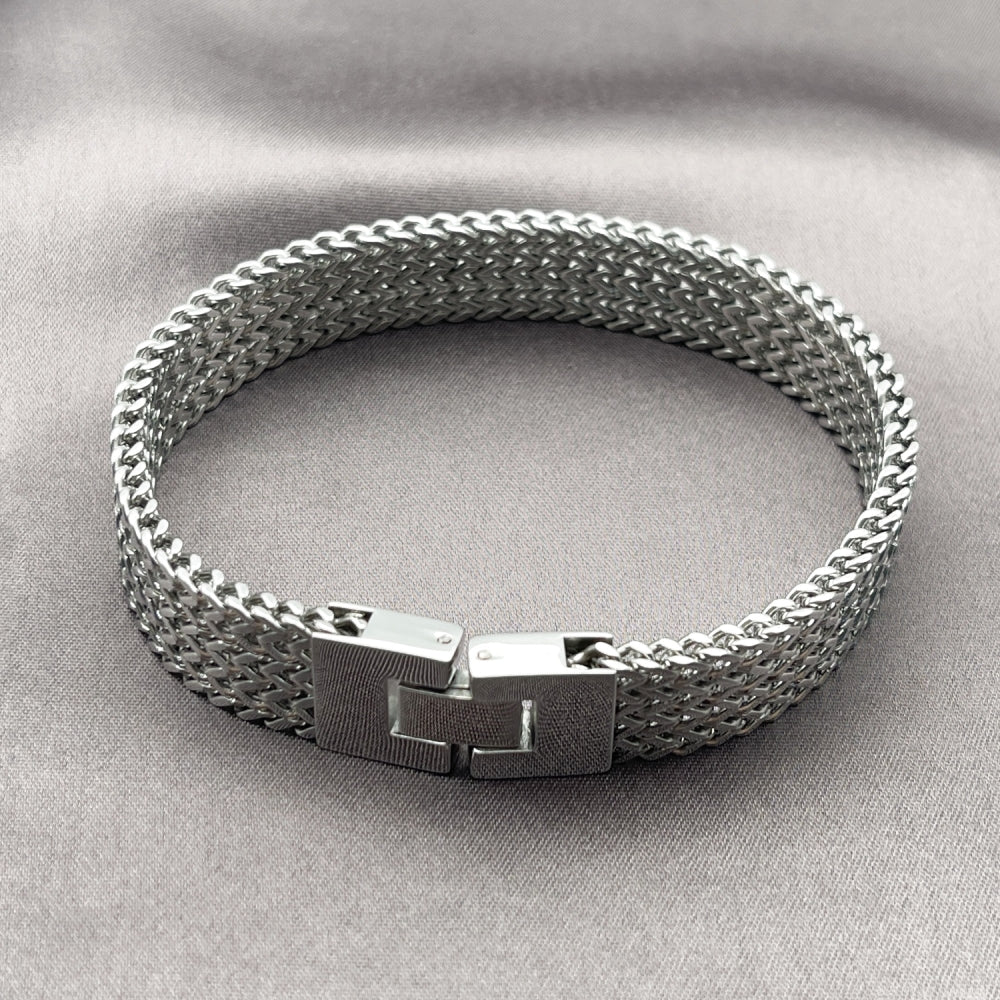 Stainless Steel Solid Bracelet, Polished, Steel Finish