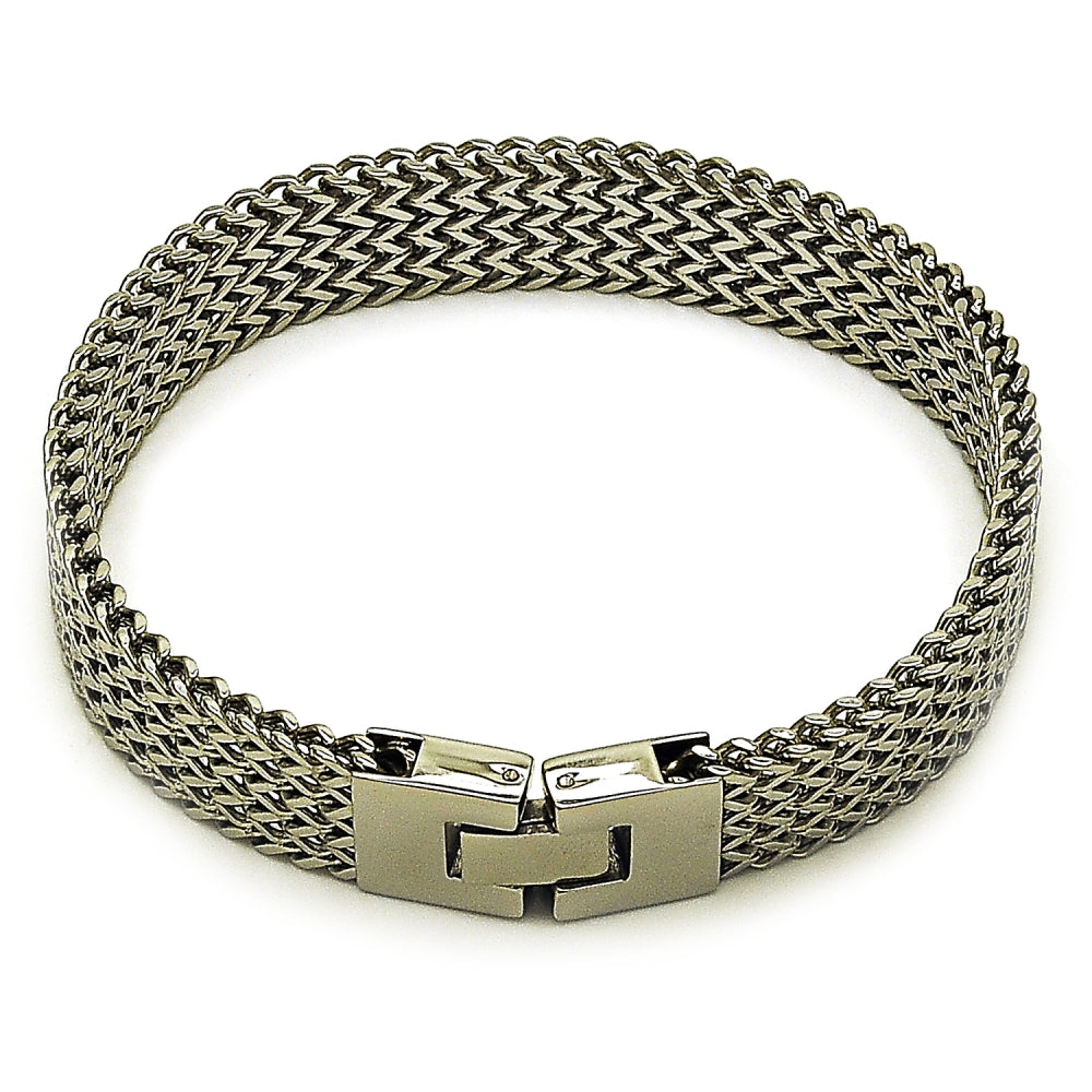 Stainless Steel Solid Bracelet, Polished, Steel Finish