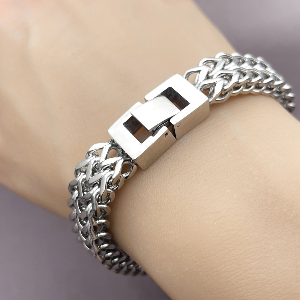 Stainless Steel Solid Bracelet, Polished, Steel Finish