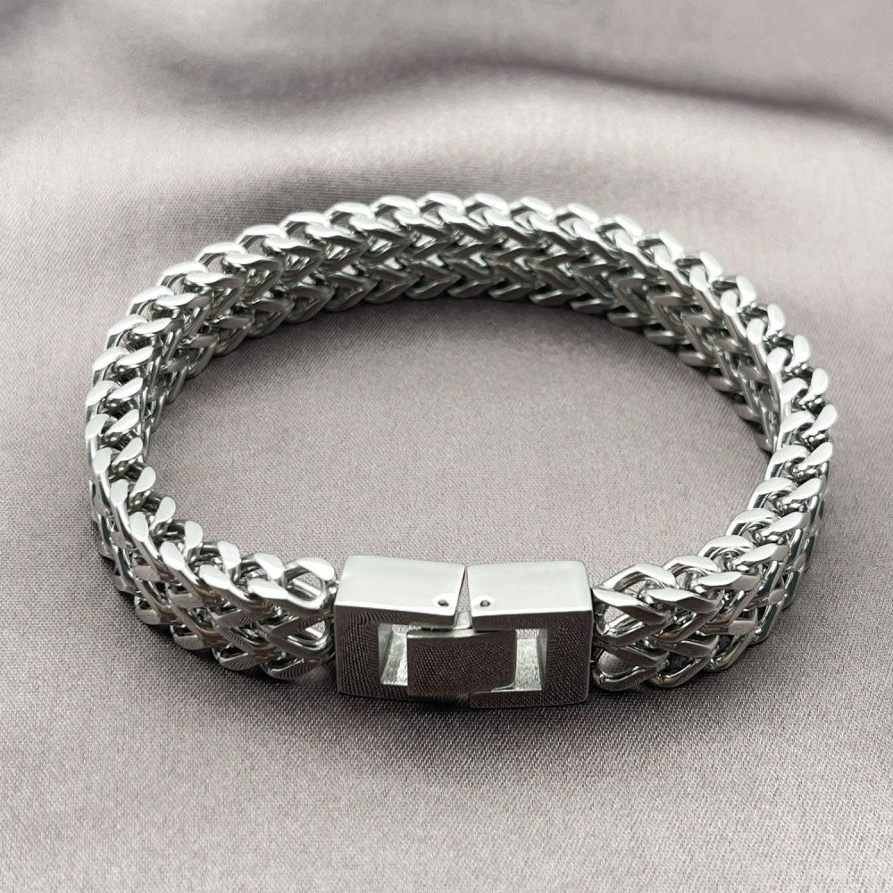 Stainless Steel Solid Bracelet, Polished, Steel Finish
