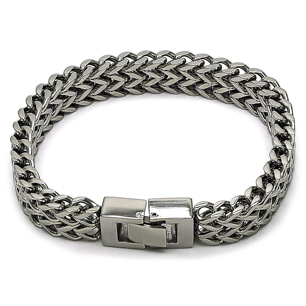 Stainless Steel Solid Bracelet, Polished, Steel Finish