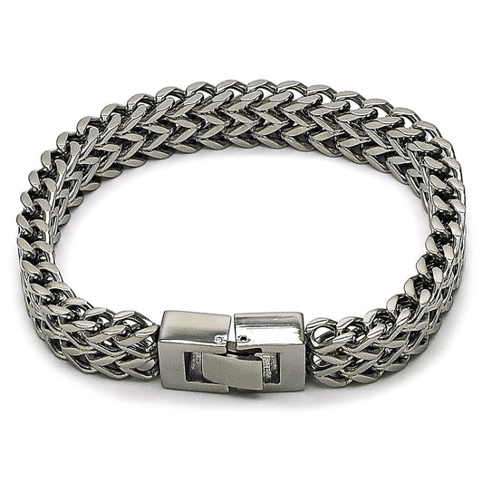Stainless Steel Solid Bracelet, Polished, Steel Finish