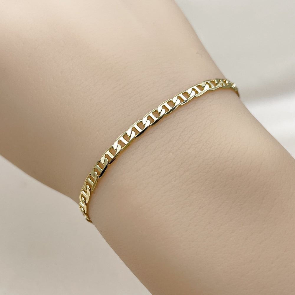 Oro Laminado Basic Bracelet, Gold Filled Style Mariner Design, Polished, Golden Finish