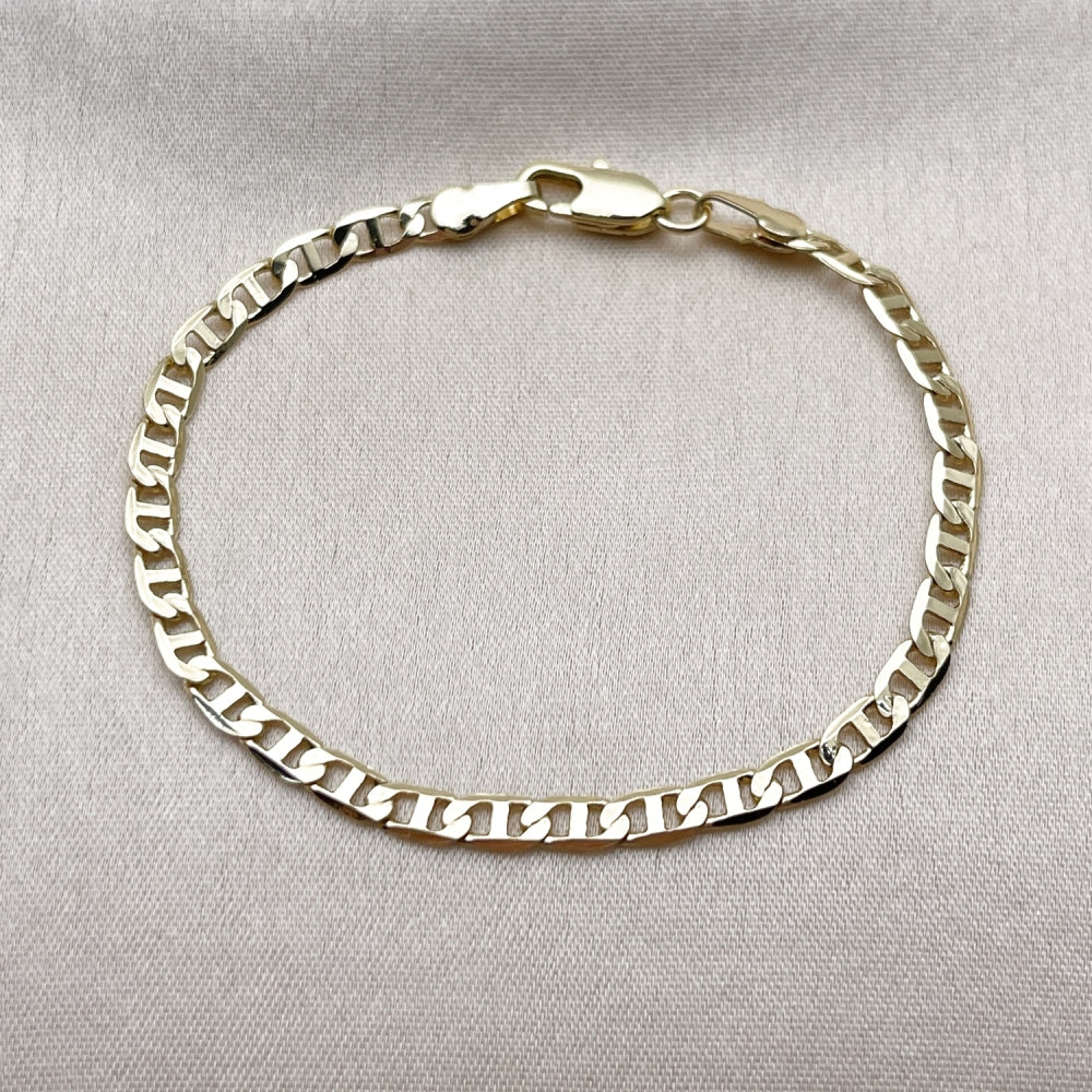 Oro Laminado Basic Bracelet, Gold Filled Style Mariner Design, Polished, Golden Finish