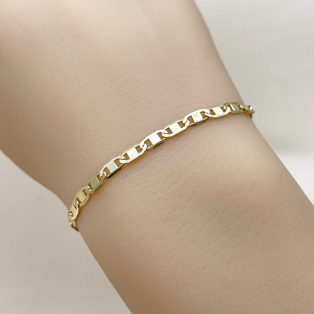 Oro Laminado Basic Bracelet, Gold Filled Style Mariner Design, Polished, Golden Finish