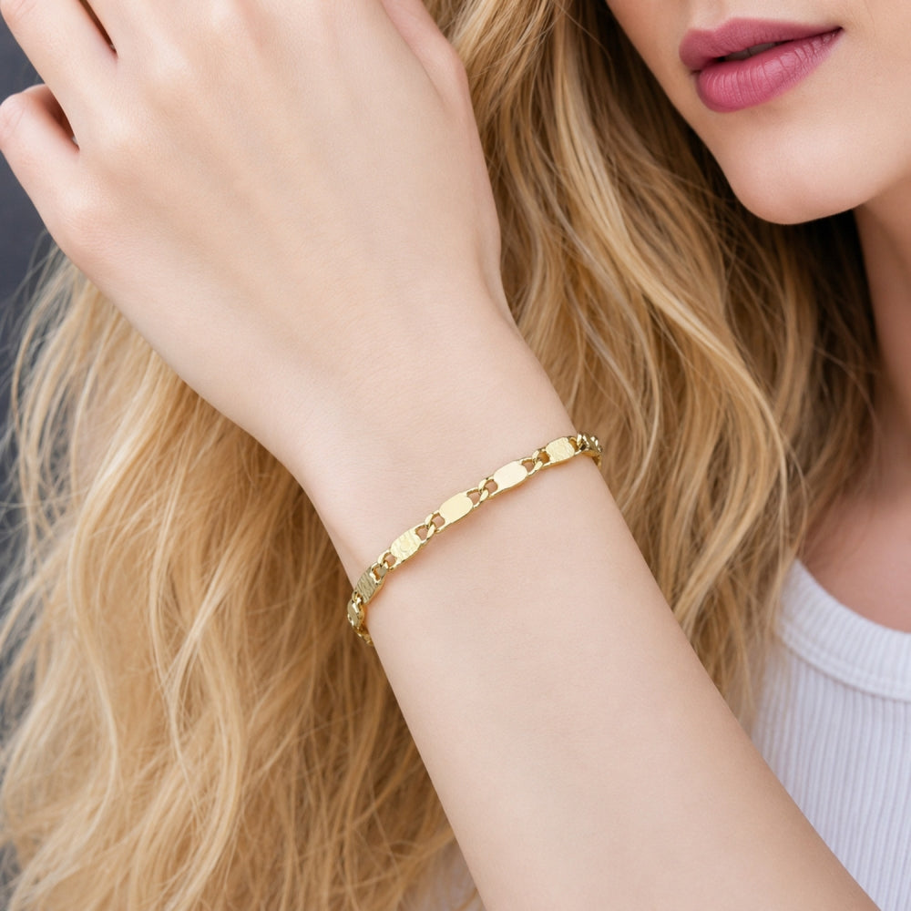 Oro Laminado Basic Bracelet, Gold Filled Style Mariner Design, Polished, Golden Finish
