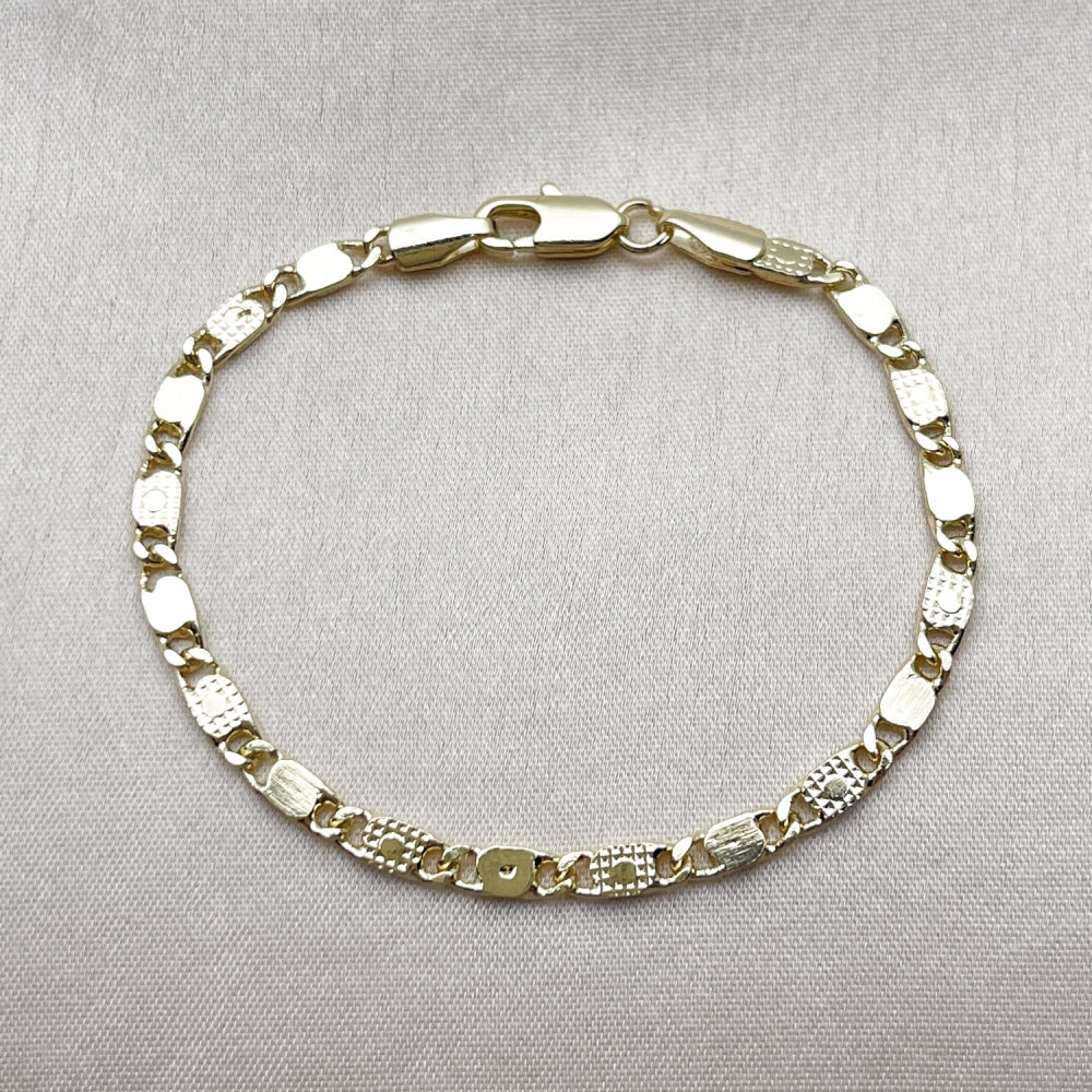 Oro Laminado Basic Bracelet, Gold Filled Style Mariner Design, Polished, Golden Finish