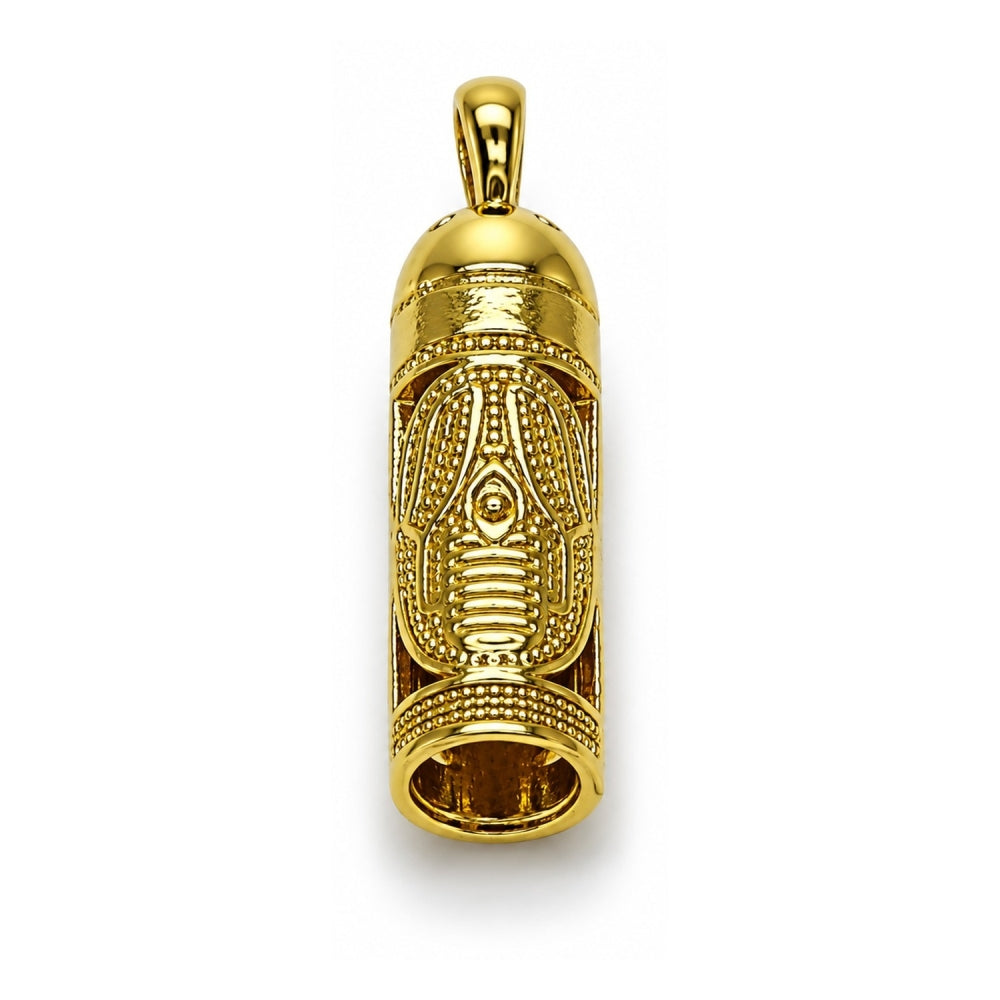 Oro Laminado Religious Pendant, Gold Filled Style Hand of God and Judaica Design, Polished, Golden Finish