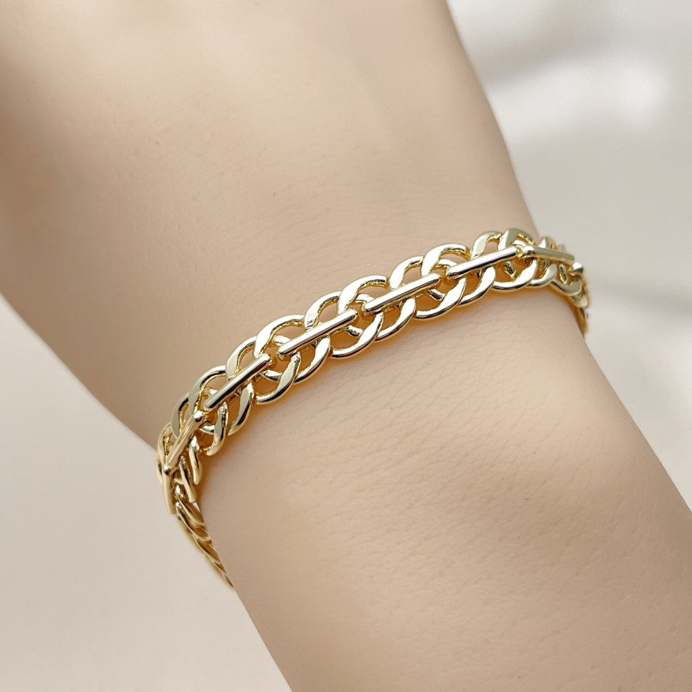 Oro Laminado Basic Bracelet, Gold Filled Style Polished, Golden Finish