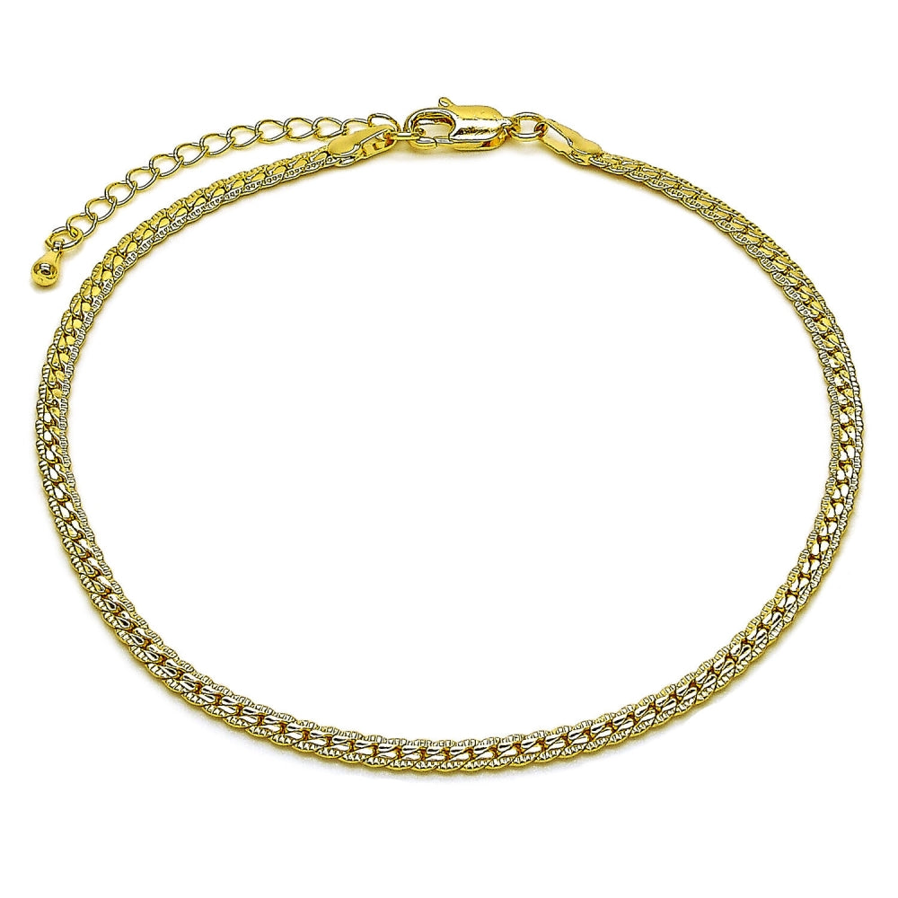 Oro Laminado Basic Anklet, Gold Filled Style Polished, Golden Finish