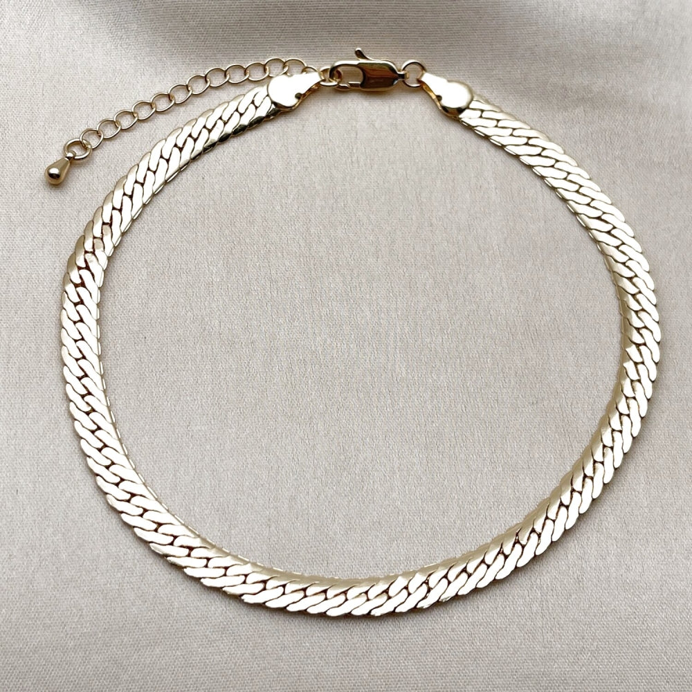 Oro Laminado Basic Anklet, Gold Filled Style Polished, Golden Finish