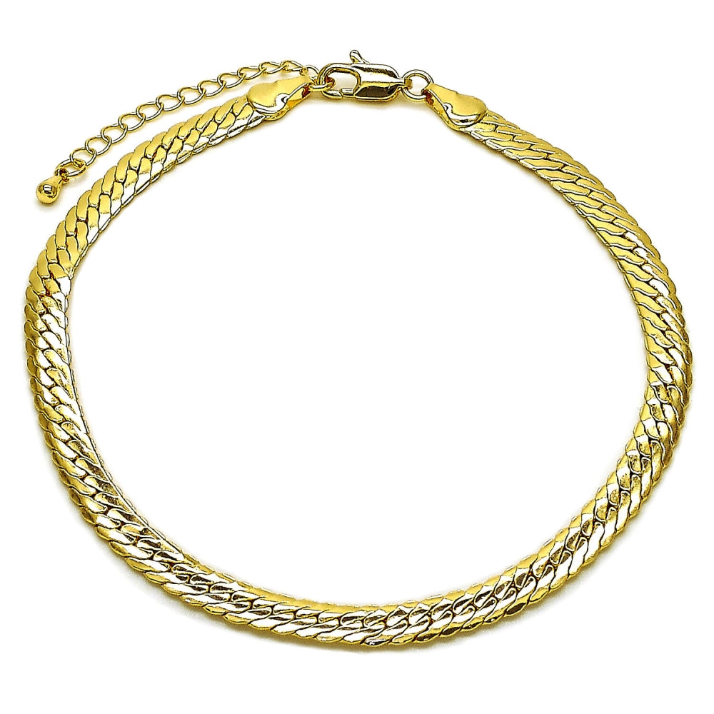 Oro Laminado Basic Anklet, Gold Filled Style Polished, Golden Finish