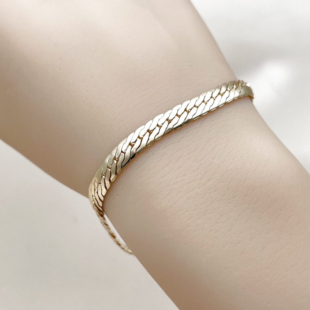 Oro Laminado Basic Bracelet, Gold Filled Style Polished, Golden Finish