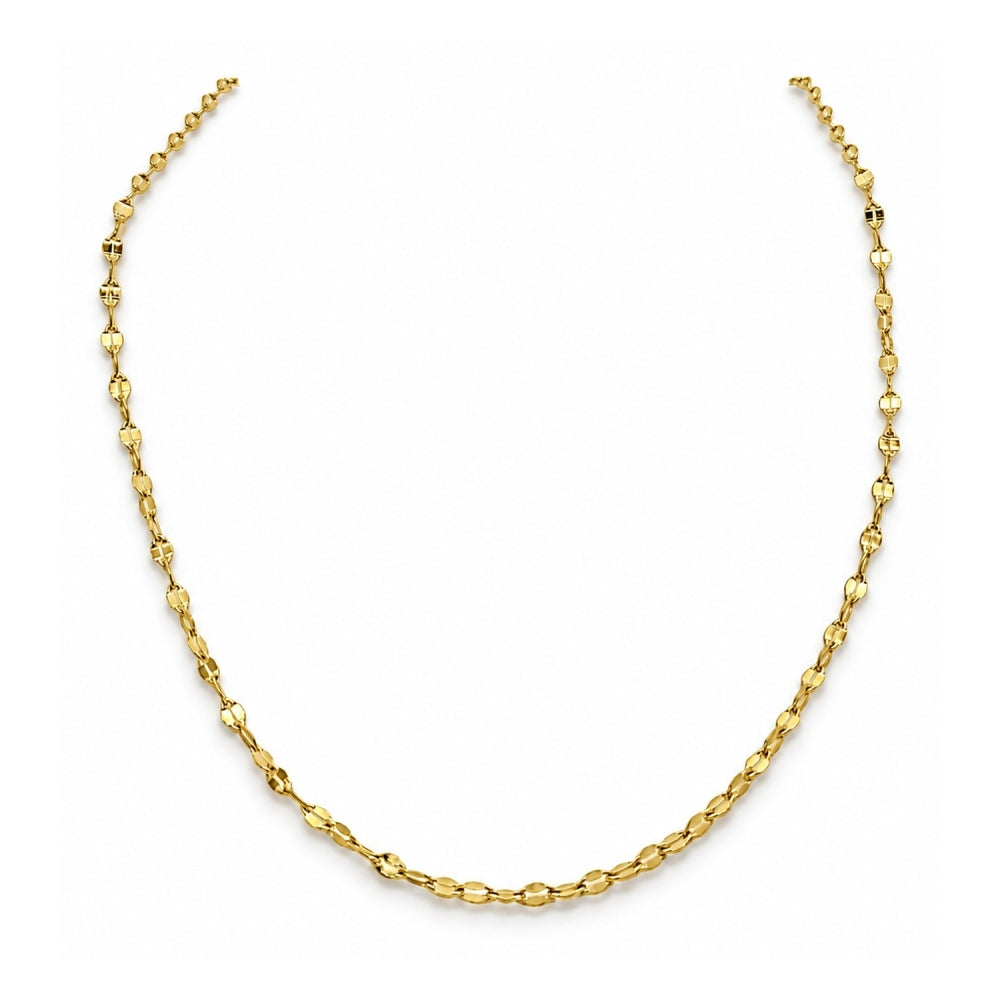 Stainless Steel Basic Necklace, Polished, Golden Finish