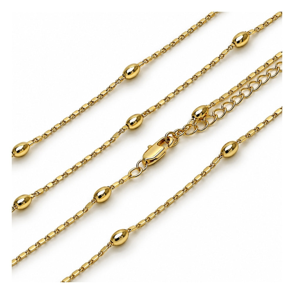 Oro Laminado Basic Necklace, Gold Filled Style Ball Design, Polished, Golden Finish