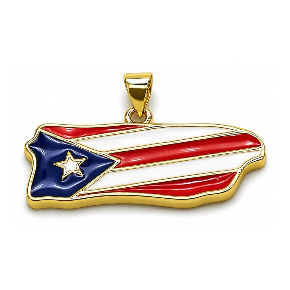 Oro Laminado Fancy Pendant, Gold Filled Style Star Design, Multicolor Enamel Finish, Golden Finish