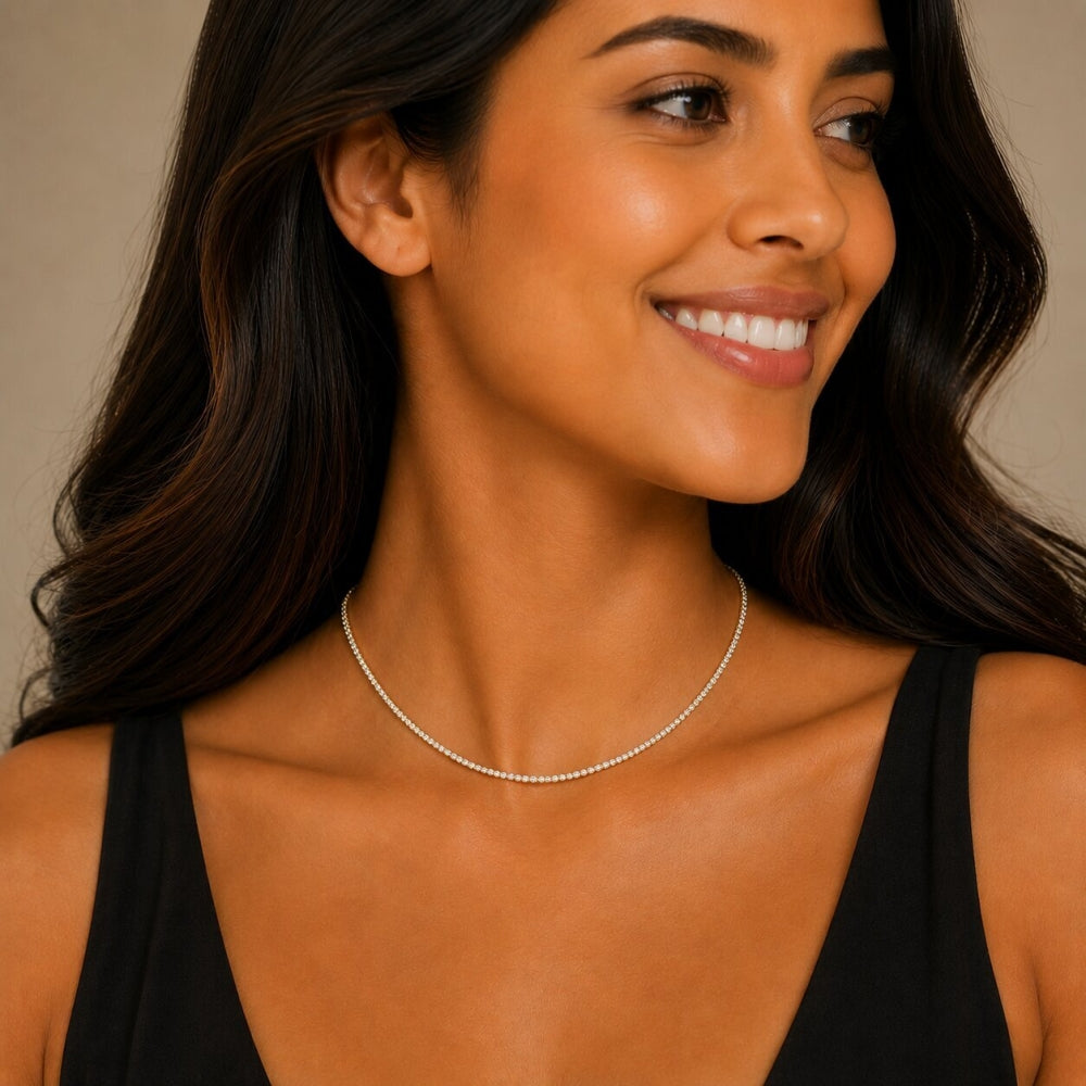 Oro Laminado Fancy Necklace, Gold Filled Style with White Cubic Zirconia, Polished, Golden Finish
