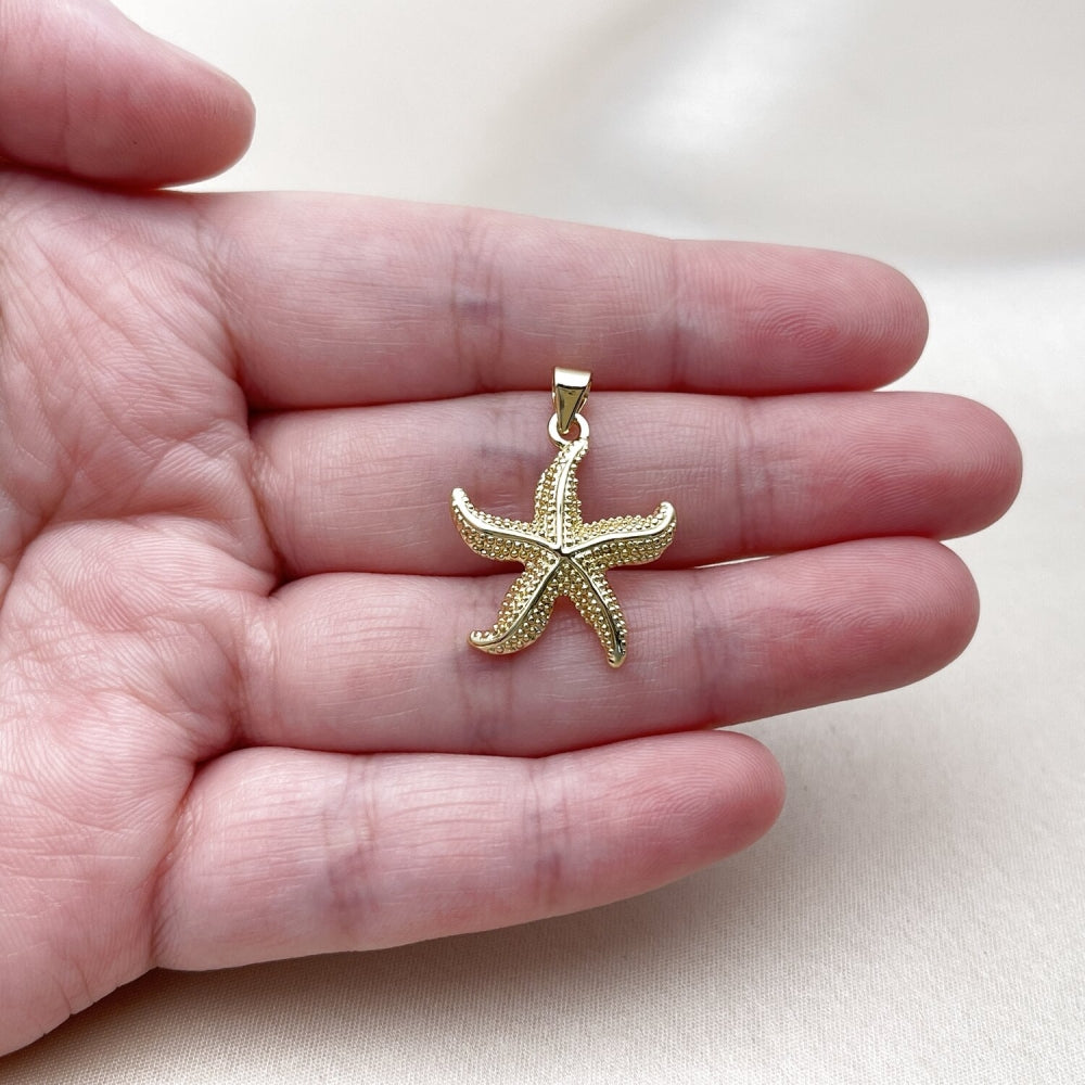 Oro Laminado Fancy Pendant, Gold Filled Style Star Design, Polished, Golden Finish