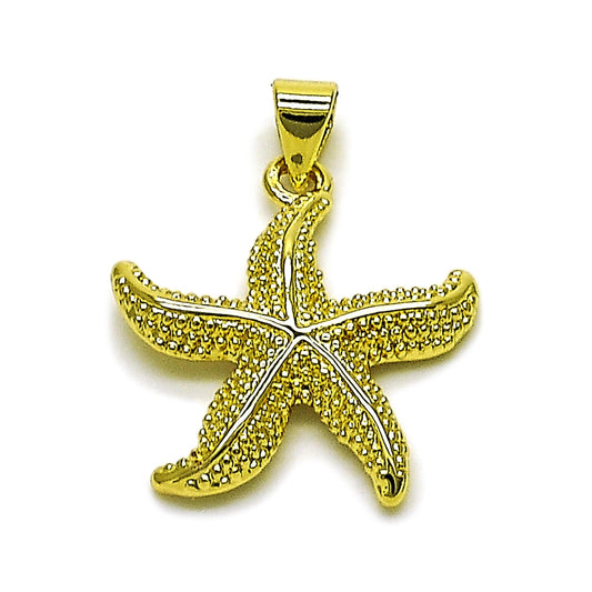 Oro Laminado Fancy Pendant, Gold Filled Style Star Design, Polished, Golden Finish