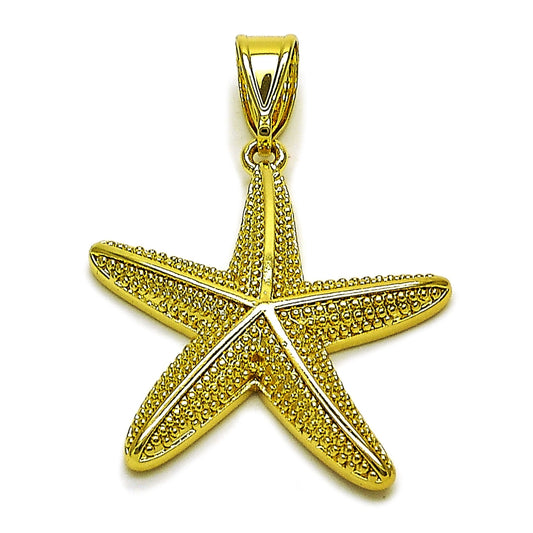 Oro Laminado Fancy Pendant, Gold Filled Style Star Design, Polished, Golden Finish