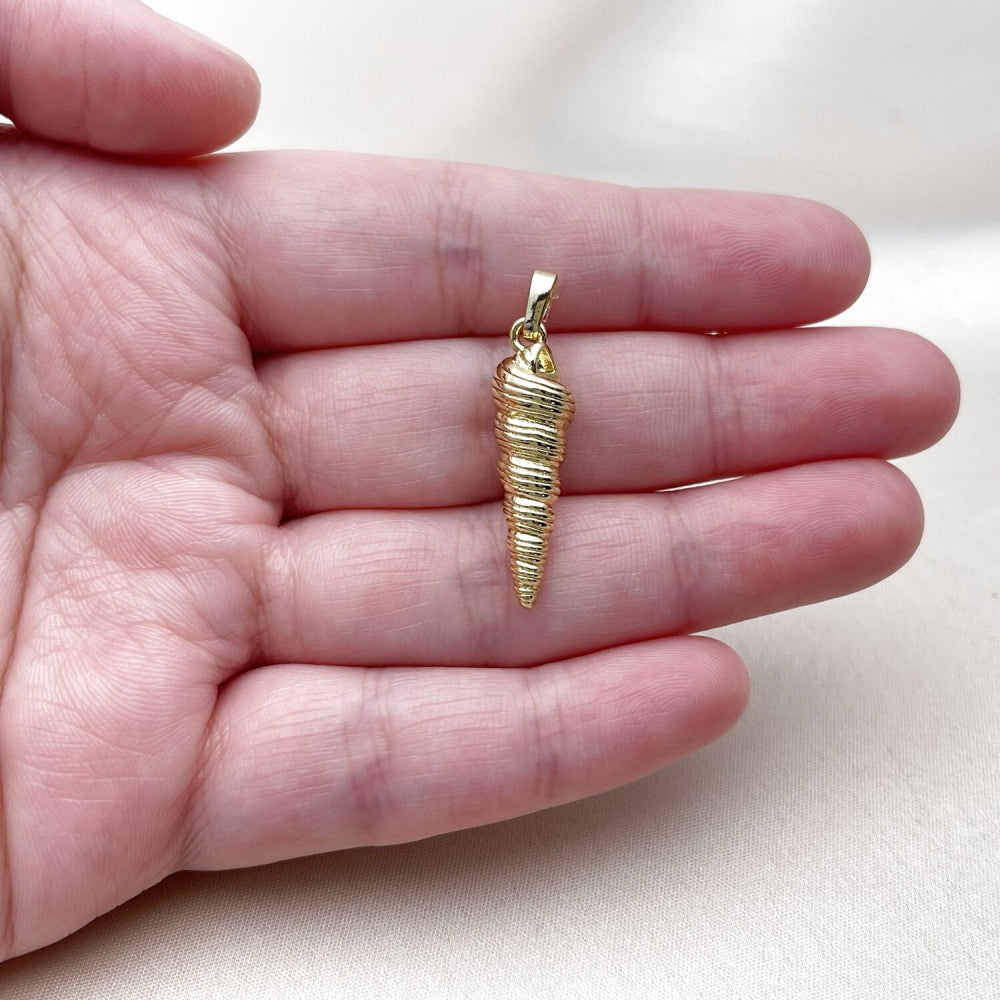 Oro Laminado Fancy Pendant, Gold Filled Style Snail Design, Polished, Golden Finish