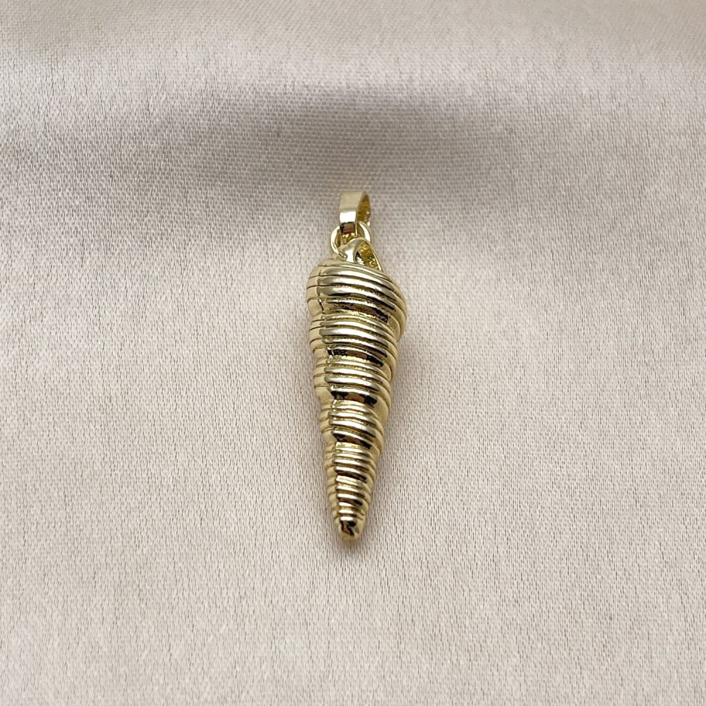 Oro Laminado Fancy Pendant, Gold Filled Style Snail Design, Polished, Golden Finish