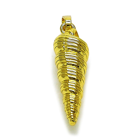 Oro Laminado Fancy Pendant, Gold Filled Style Snail Design, Polished, Golden Finish