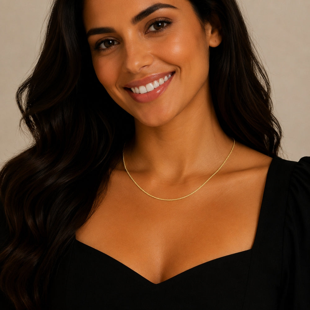 Oro Laminado Basic Necklace, Gold Filled Style Polished, Golden Finish