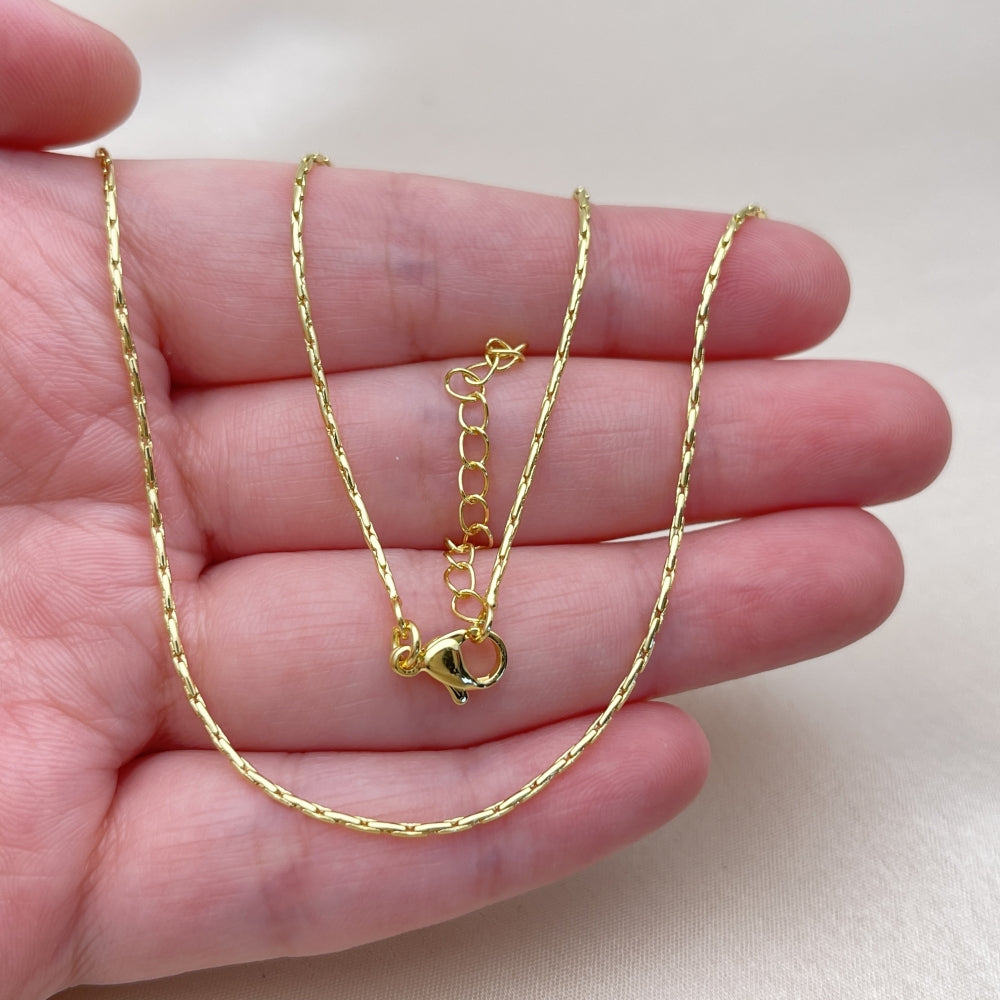 Oro Laminado Basic Necklace, Gold Filled Style Polished, Golden Finish