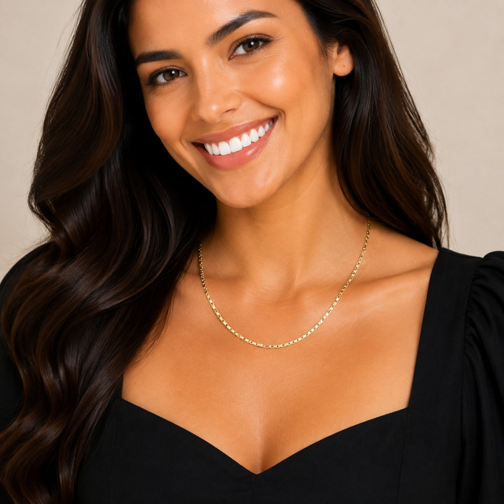 Oro Laminado Basic Necklace, Gold Filled Style Polished, Golden Finish