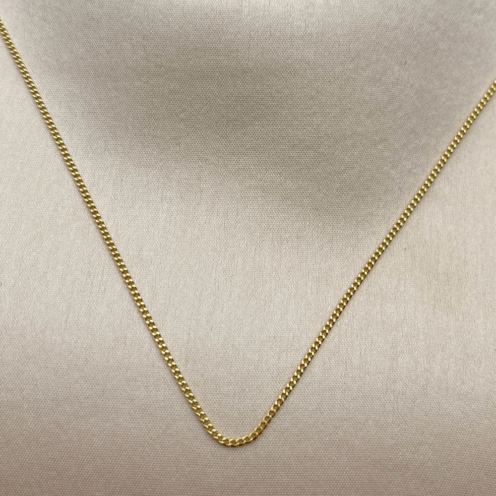 Oro Laminado Basic Necklace, Gold Filled Style Miami Cuban Design, Polished, Golden Finish