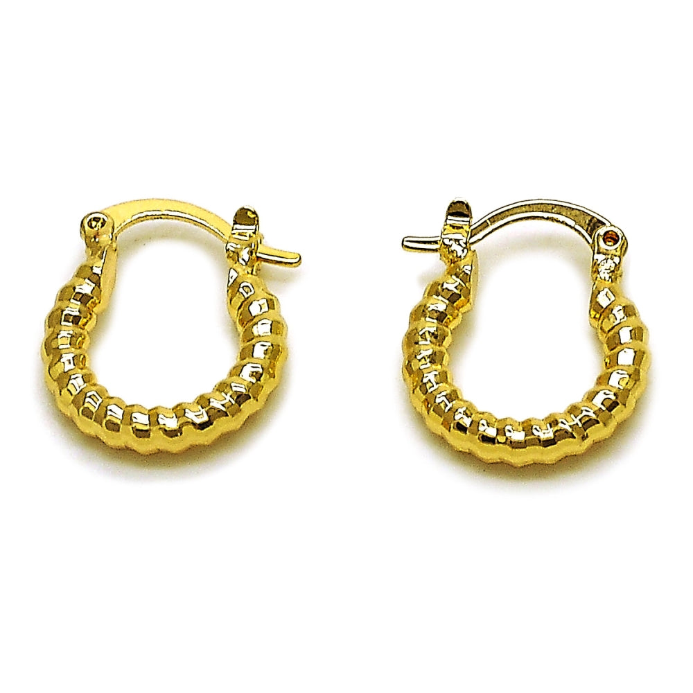 Oro Laminado Small Hoop, Gold Filled Style Polished, Golden Finish
