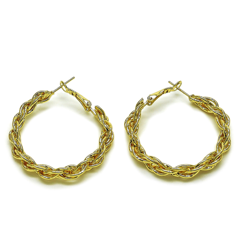 Oro Laminado Medium Hoop, Gold Filled Style Polished, Golden Finish