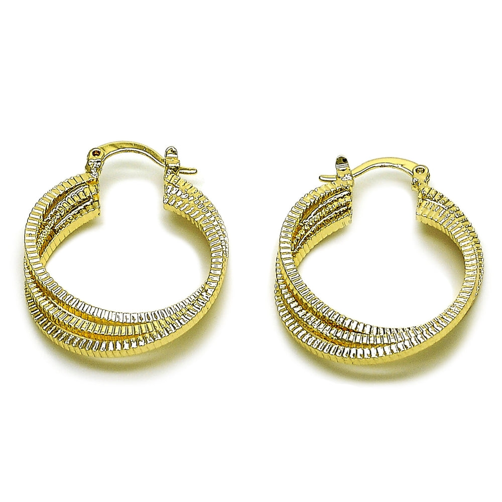 Oro Laminado Small Hoop, Gold Filled Style Polished, Golden Finish