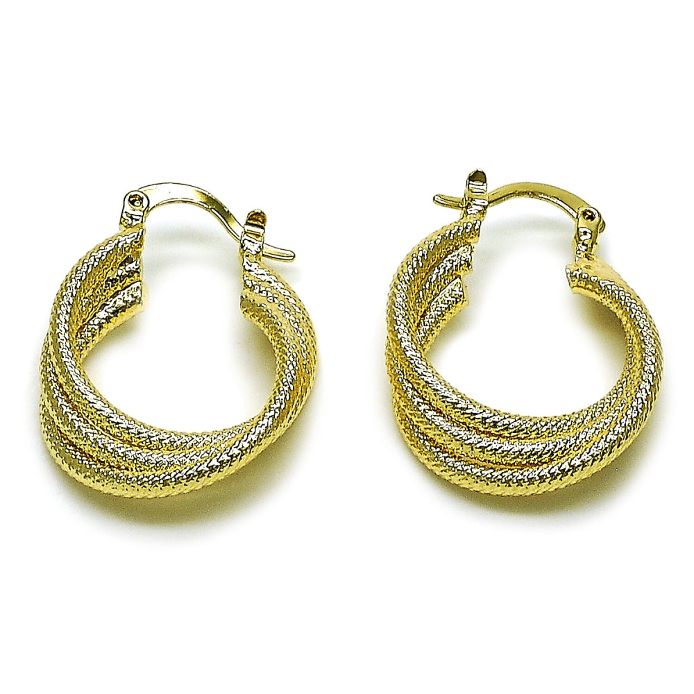 Oro Laminado Small Hoop, Gold Filled Style Polished, Golden Finish