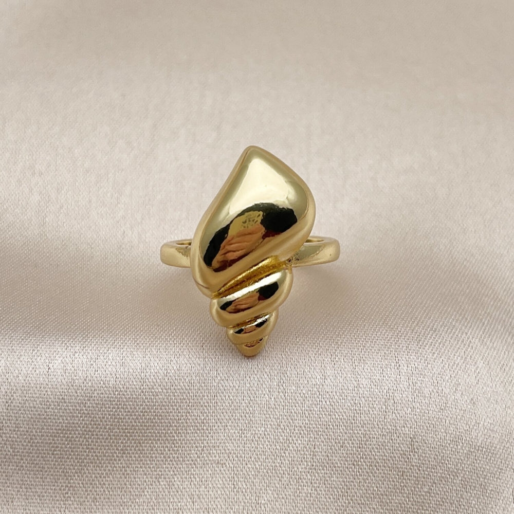 Oro Laminado Elegant Ring, Gold Filled Style Snail Design, Polished, Golden Finish