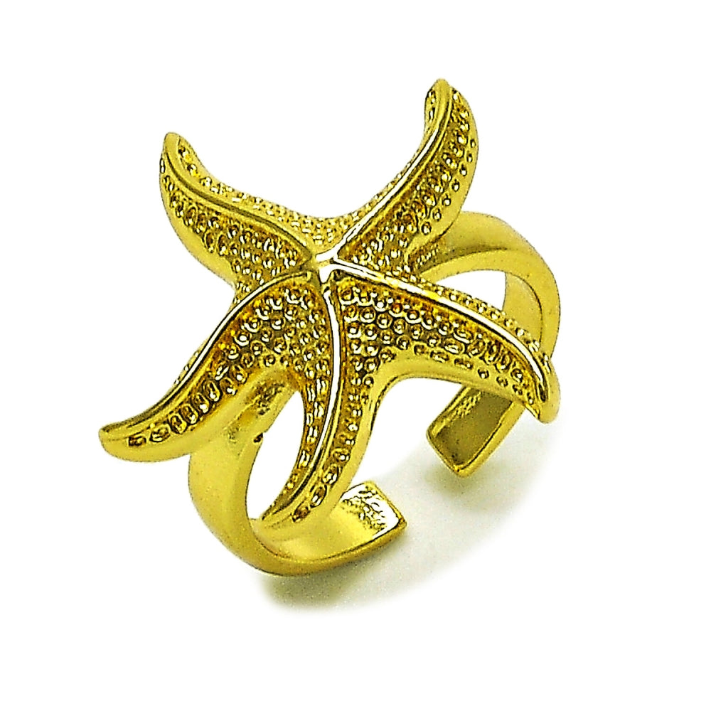 Oro Laminado Elegant Ring, Gold Filled Style Star Design, Polished, Golden Finish